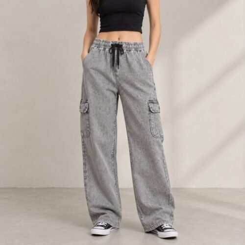 Laser-Wash Cargo Pants